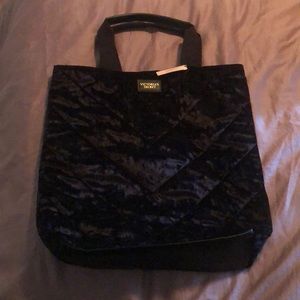 Victoria Secret Black Velvet Tote